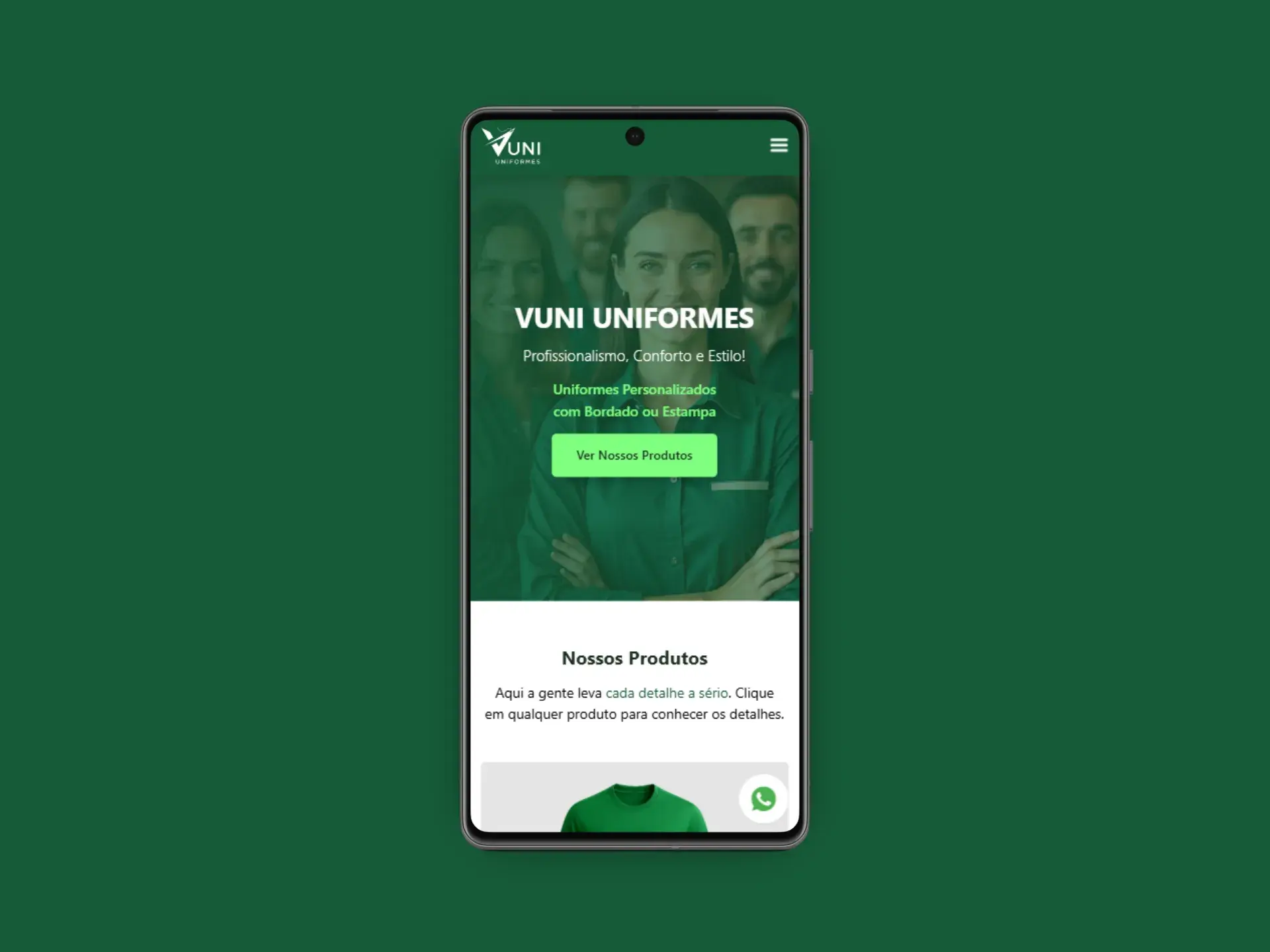 Vuni site mobile